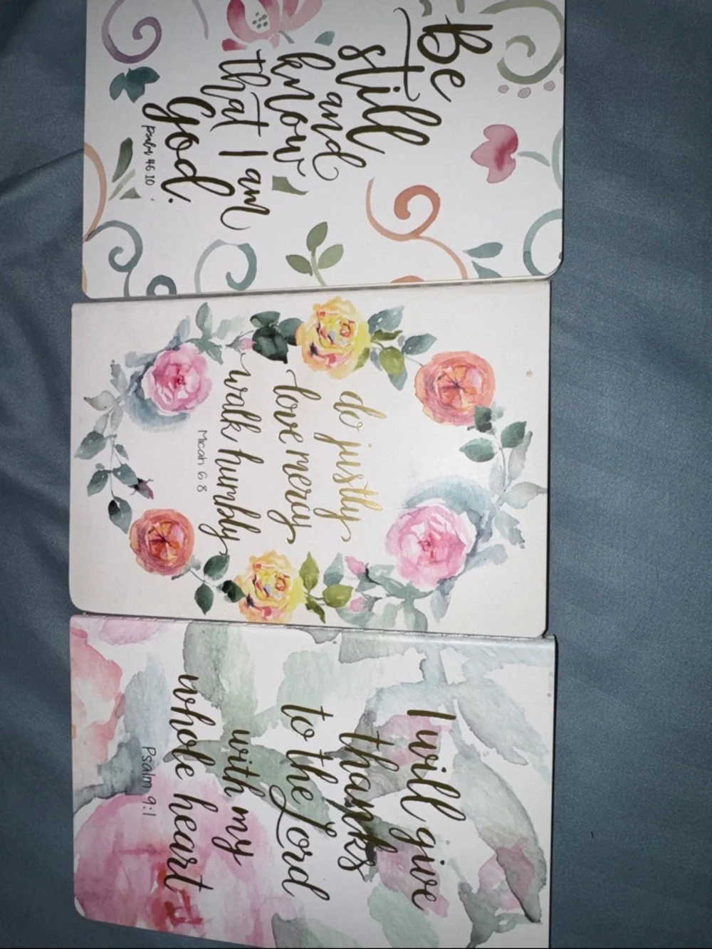 Set of 3 Floral Inspirational journal notebook Bible Christian verses lined
